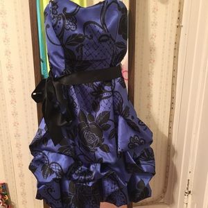 Dark blue and black short formal dress
